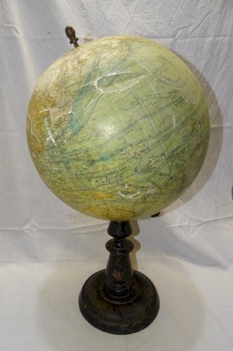-GRAND GLOBE TERRESTRE J.FOREST NAPOLEON III XIXe Pied BOIS NOIRCI COLLECTION