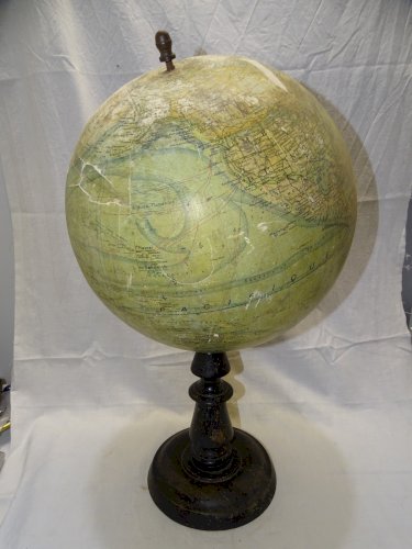 -GRAND GLOBE TERRESTRE J.FOREST NAPOLEON III XIXe Pied BOIS NOIRCI COLLECTION