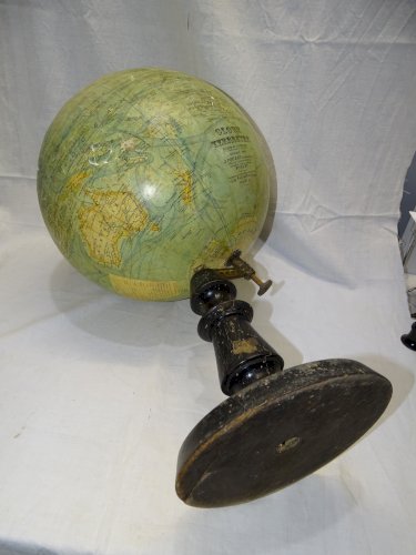 -GRAND GLOBE TERRESTRE J.FOREST NAPOLEON III XIXe Pied BOIS NOIRCI COLLECTION