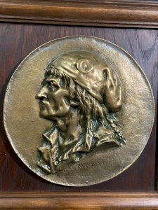 Grand médaillon haut-relief bronze Marat Révolution Française IIIe République