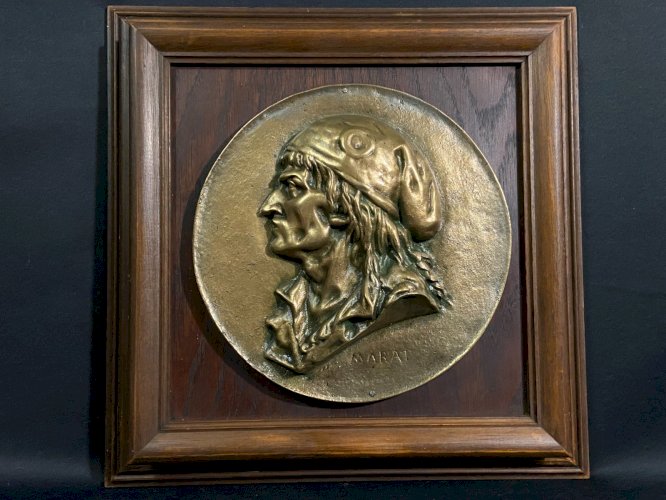 Grand médaillon haut-relief bronze Marat Révolution Française IIIe République