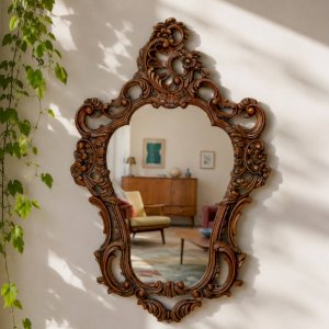 Grand miroir baroque vintage style rococo Louis XV