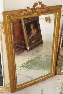 Grand MIROIR Biseaute Bois Dore et Moulure sur Platre 14MAG 30/12