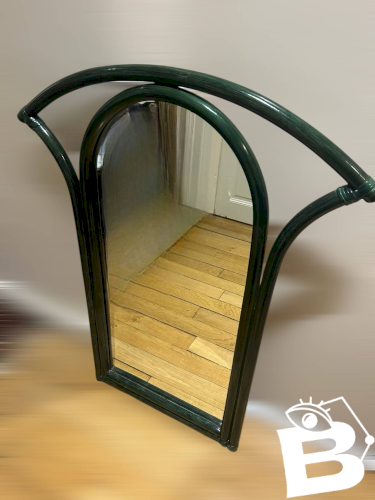 Grand miroir en rotin