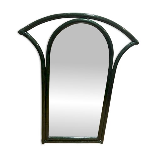 Grand miroir en rotin