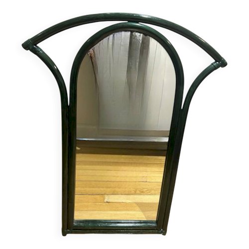 Grand miroir en rotin