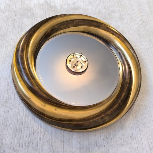 ?✨ Grand Miroir Rond Victorien Anglais – Bois Doré & Verre Biseauté – Pièce Collector ✨?