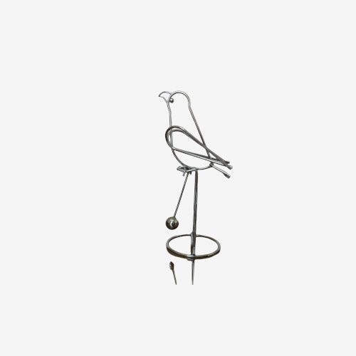 GRAND MOBILE CINETIQUE EN METAL CHROME  OISEAU, PERROQUET  ANNEES 70 VINTAGE