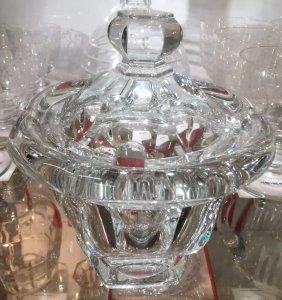 LARGE CRYSTAL MUSTARD POT BACCARAT Cristallerie VA2 19/12