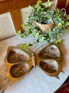 Grand papillon en laiton cloisonné vintage