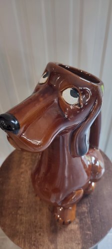Grand pichet zoomorphe en céramique signé Poët-Laval