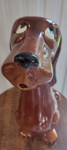 Grand pichet zoomorphe en céramique signé Poët-Laval