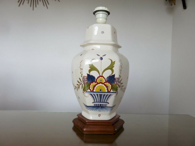 GRAND PIED DE LAMPE EN CERAMIQUE ANNEE 1983 VINTAGE