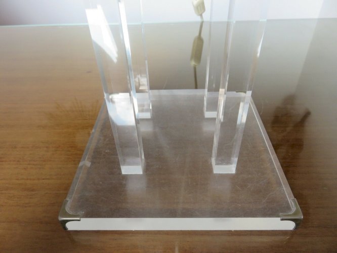 GRAND PIED DE LAMPE  ROCHE BOBOIS  EN PLEXIGLASS TRANSLUCIDE ANNEES 70 