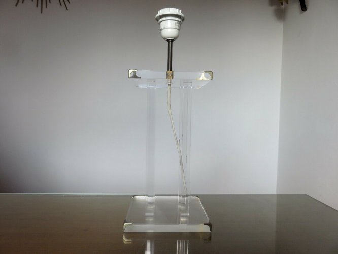 GRAND PIED DE LAMPE  ROCHE BOBOIS  EN PLEXIGLASS TRANSLUCIDE ANNEES 70 