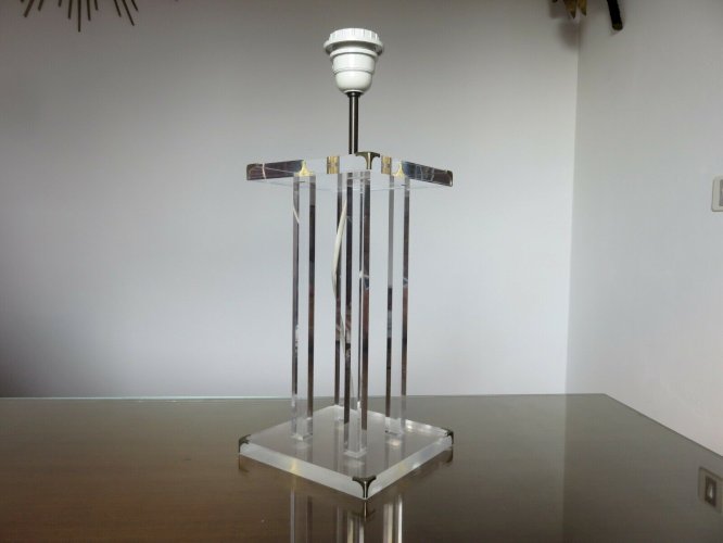 GRAND PIED DE LAMPE  ROCHE BOBOIS  EN PLEXIGLASS TRANSLUCIDE ANNEES 70 