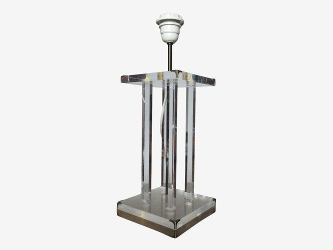 GRAND PIED DE LAMPE  ROCHE BOBOIS  EN PLEXIGLASS TRANSLUCIDE ANNEES 70 
