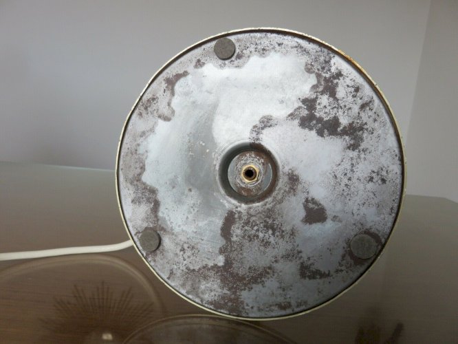 GRAND PIED DE LAMPE TULIPE EN ALUMINIUM DORE ANNEES 70 VINTAGE