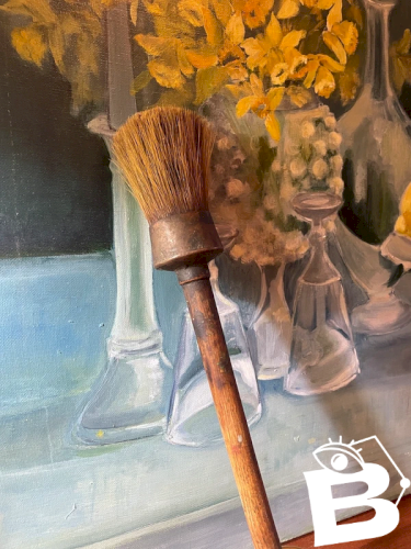 Grand pinceau rond ancien 37cm