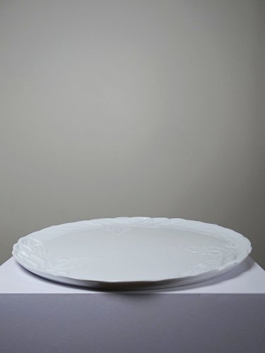 Grand plat à tarte vintage/ancien porcelaine fine de Limoges blanche