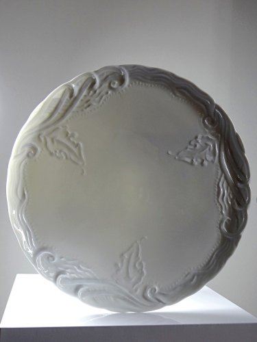 Grand plat à tarte vintage/ancien porcelaine fine de Limoges blanche