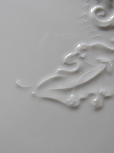 Grand plat à tarte vintage/ancien porcelaine fine de Limoges blanche