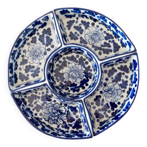 Grand plat compartimenté en faïence peint à la main sty Delft