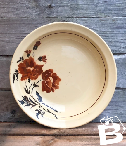 Grand plat creux ancien en faïence