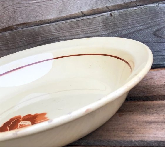 Grand plat creux ancien en faïence