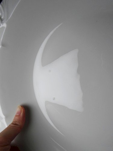 Grand plat de service creux porcelaine fine de Limoges blanche vintage/ancien