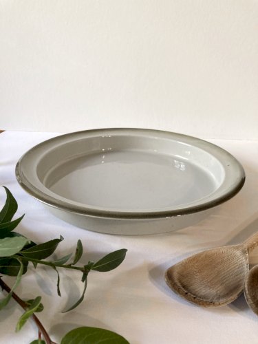 Grand plat de service en grès de grand feu, faïencerie de Brenne, années 1970-1980