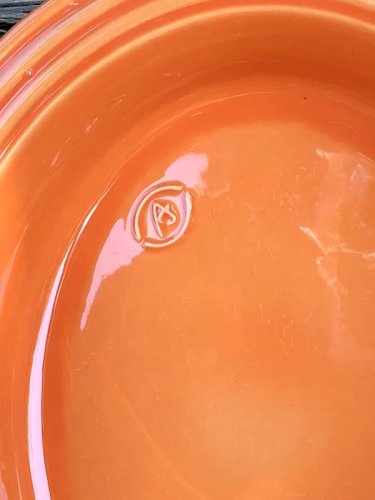 Grand plat de service ovale orange en céramique Appolia