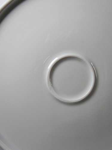 Grand plat de service porcelaine fine de Limoges blanche vintage/ancien
