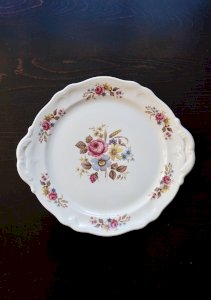 Vintage round serving platter Moulin des Loups
