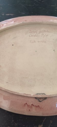 Grand plat en faïence émaillée signé Tony Jaillet années 50-60