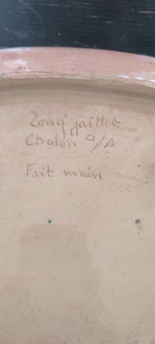 Grand plat en faïence émaillée signé Tony Jaillet années 50-60