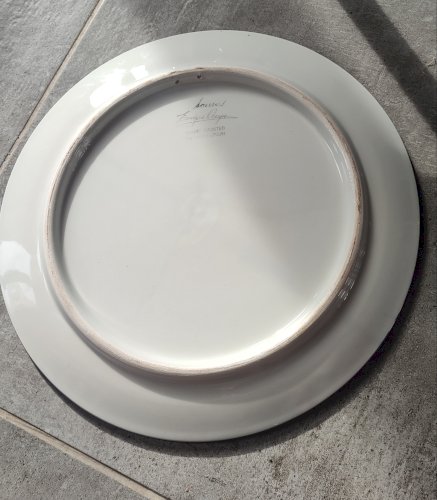 Grand plat mural en majolique signé Enrique Crespo , Artesania années 70