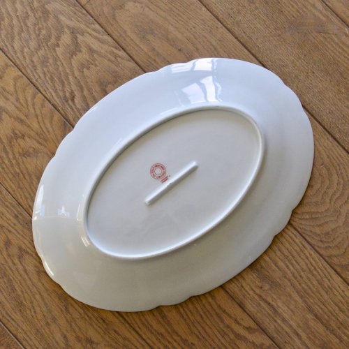 Grand plat ovale ancien en porcelaine de Limoges Haviland, décor oiseaux