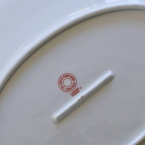Grand plat ovale ancien en porcelaine de Limoges Haviland, décor oiseaux