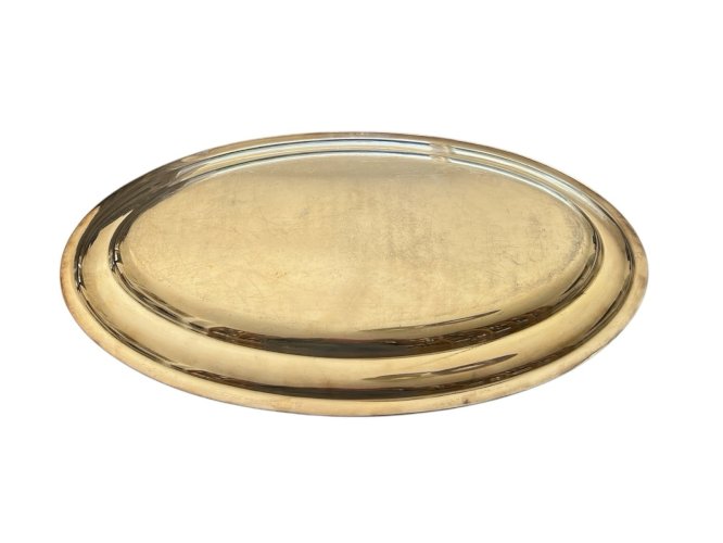 Grand Plat Ovale de service Ancien Vintage Metal Argenté Chic élégant Decoration