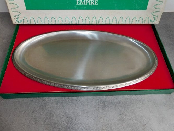 GRAND PLATEAU EN INOX EN BOITE STYLE EMPIRE
