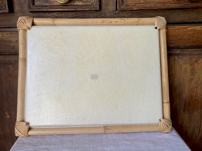 Grand plateau fibre de verre et bambou 1980