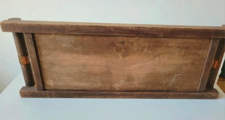 Grand plateau miroir mercure bois cuivre