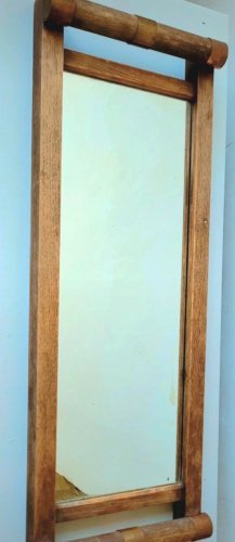 Grand plateau miroir mercure bois cuivre
