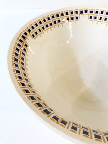 Grand plat/saladier rond Faïencerie Nouvelle de Givors, modèle "Maryse"