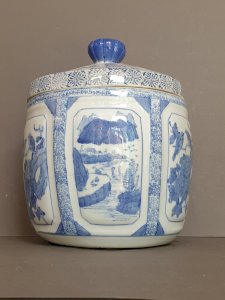 Large Chinese blue and white porcelain ginger jar or vase.