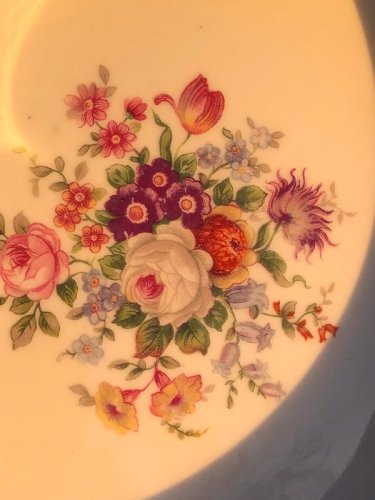 Grand ramequin rétro vintage en porcelaine Pillivuyt motif fleurs