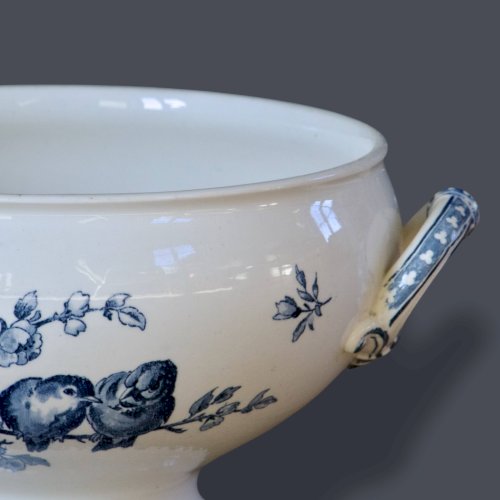 Grand saladier / légumier XIXe terre de fer signé Sarreguemines Favori