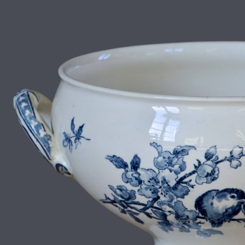 Grand saladier / légumier XIXe terre de fer signé Sarreguemines Favori