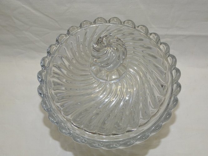 -GRAND SUCRIER POT COUVERT BACCARAT BAMBOU TORS Marqué en dessous & couvercle  D